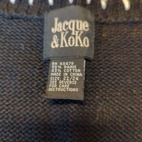 Jacque & Koko Christmas Sweater Vest Womens 22/24 Beads Ugly Embroidered - Picture 7 of 9